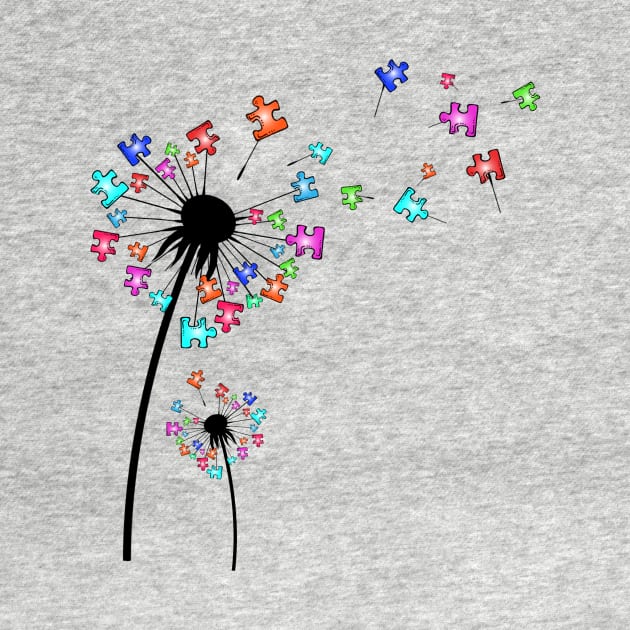 Autism Awareness Dandelion Flowers by ValentinkapngTee
